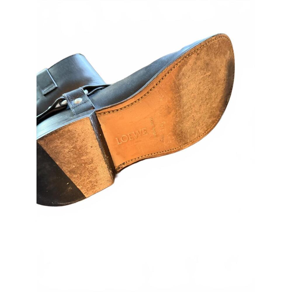 Loewe Black Leather Harness Boots
